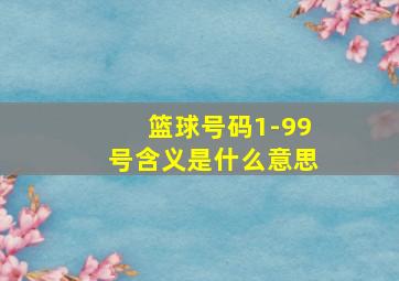 篮球号码1-99号含义是什么意思