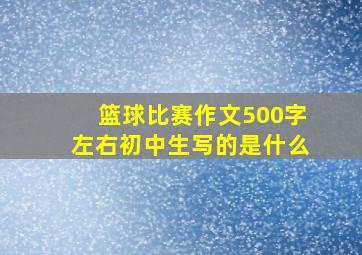 篮球比赛作文500字左右初中生写的是什么