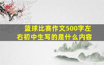 篮球比赛作文500字左右初中生写的是什么内容