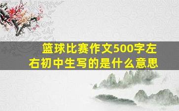 篮球比赛作文500字左右初中生写的是什么意思