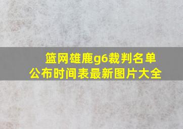 篮网雄鹿g6裁判名单公布时间表最新图片大全