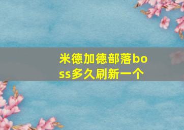 米德加德部落boss多久刷新一个