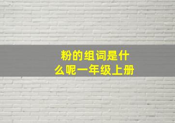 粉的组词是什么呢一年级上册