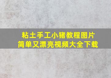 粘土手工小猪教程图片简单又漂亮视频大全下载