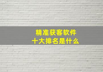 精准获客软件十大排名是什么