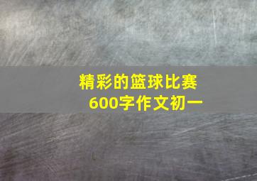 精彩的篮球比赛600字作文初一