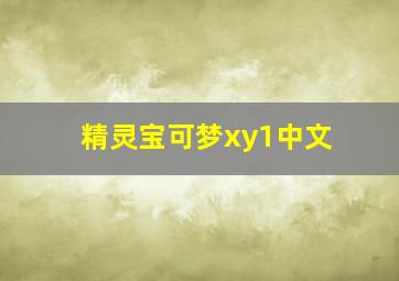 精灵宝可梦xy1中文