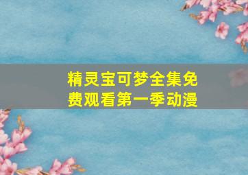 精灵宝可梦全集免费观看第一季动漫