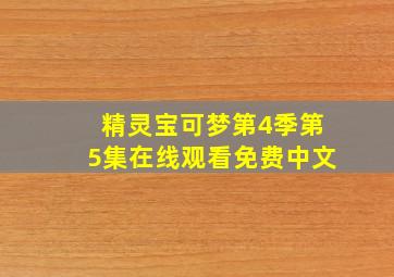 精灵宝可梦第4季第5集在线观看免费中文