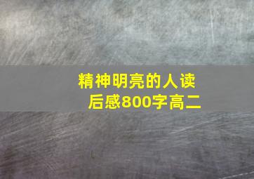 精神明亮的人读后感800字高二