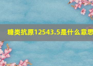 糖类抗原12543.5是什么意思