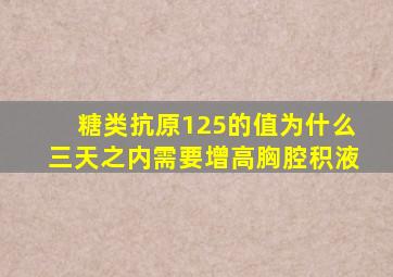 糖类抗原125的值为什么三天之内需要增高胸腔积液