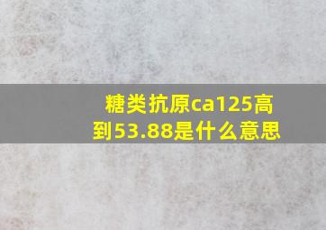 糖类抗原ca125高到53.88是什么意思