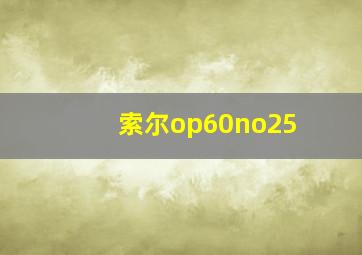 索尔op60no25