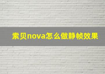 索贝nova怎么做静帧效果