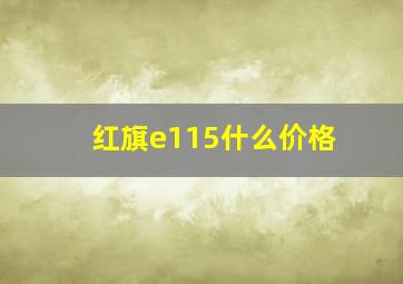 红旗e115什么价格