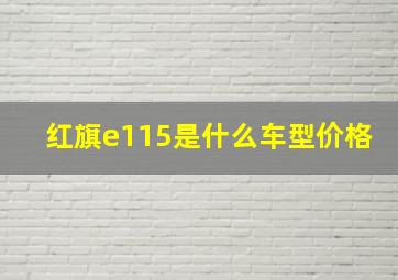 红旗e115是什么车型价格