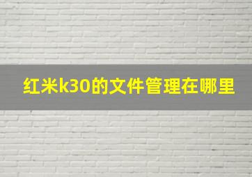 红米k30的文件管理在哪里