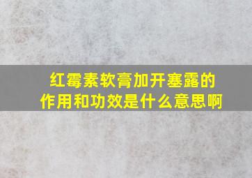 红霉素软膏加开塞露的作用和功效是什么意思啊