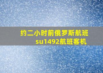 约二小时前俄罗斯航班su1492航班客机