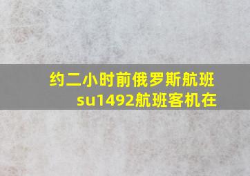 约二小时前俄罗斯航班su1492航班客机在