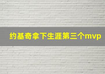 约基奇拿下生涯第三个mvp