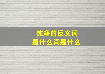 纯净的反义词是什么词是什么