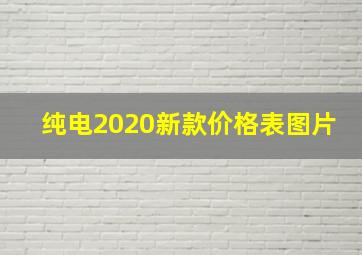 纯电2020新款价格表图片