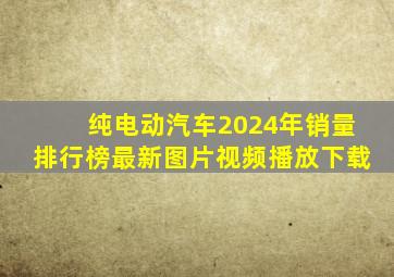 纯电动汽车2024年销量排行榜最新图片视频播放下载