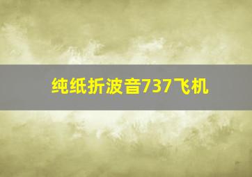 纯纸折波音737飞机