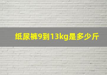 纸尿裤9到13kg是多少斤