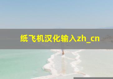 纸飞机汉化输入zh_cn