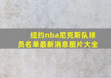 纽约nba尼克斯队球员名单最新消息图片大全