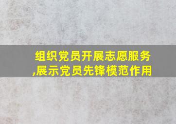 组织党员开展志愿服务,展示党员先锋模范作用