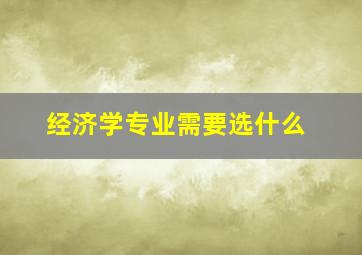 经济学专业需要选什么