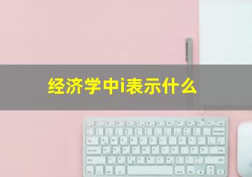 经济学中i表示什么