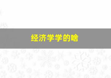 经济学学的啥