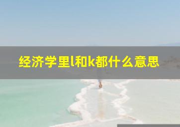 经济学里l和k都什么意思