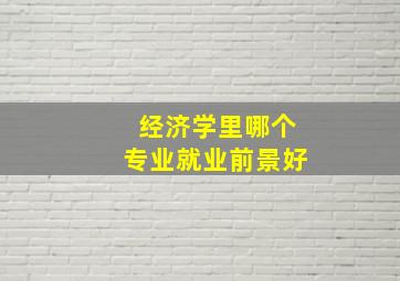 经济学里哪个专业就业前景好