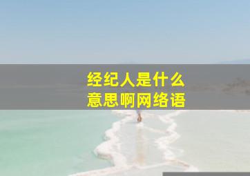 经纪人是什么意思啊网络语