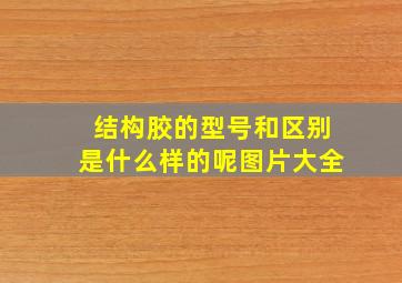 结构胶的型号和区别是什么样的呢图片大全