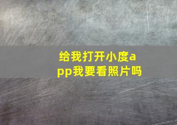 给我打开小度app我要看照片吗