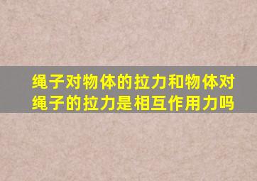 绳子对物体的拉力和物体对绳子的拉力是相互作用力吗