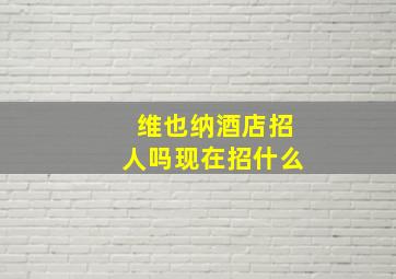 维也纳酒店招人吗现在招什么