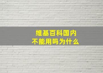 维基百科国内不能用吗为什么