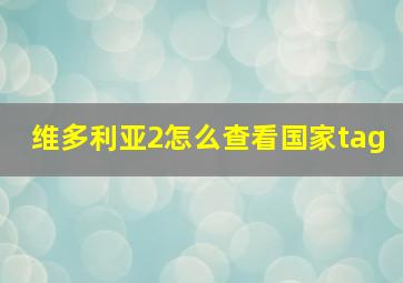 维多利亚2怎么查看国家tag