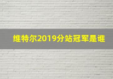 维特尔2019分站冠军是谁