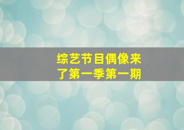 综艺节目偶像来了第一季第一期