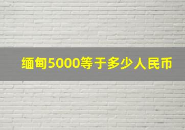 缅甸5000等于多少人民币