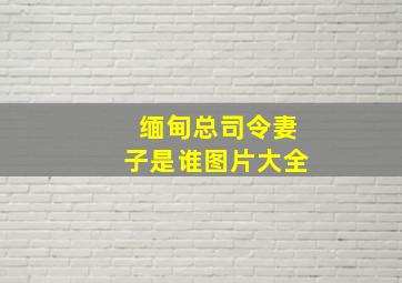 缅甸总司令妻子是谁图片大全